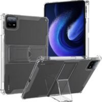 VKL Case Compatible with Xiaomi Pad 6 / Pad 6 Pro 2023 11.0 inch, Shockproof Flexible Cover with Airbag Protection & Pen Slot & Stand, TPU Anti-Scratch Transparent Clear Protective Shell