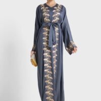 hayas closet Embroidered Belted Jalabiya