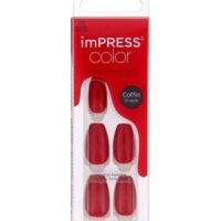 Kiss Impress Color Nails Medium Coffin- Reddy or Not IMC510C
