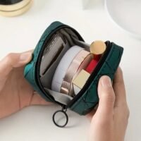 ORiTi Small PU lipsticks Zipper Bag ,Travel Coin pouch Sanitary Napkin Storage Bag ,Travel Toiletry Pouch Coin Purse cosmetic Organizer