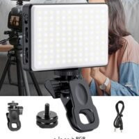 Motim 120 LED Fill Selfie Light with Rechargeable Clip, Phone Light Clip for iPhone - Phone Tablet LED Light with Adjustable Brightness for Phone, iPhone, Android, iPad, Laptop, for Makeup, Selfie, Vlog, Video Conference