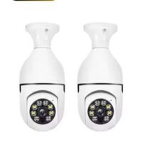 Plynox (Pack of 2)1080p 4mp Color Night Vision Two-Way Audio 360 Degree Ip Network Surveil Wireless Home Security Cctv Wifi Bulb Camera Wireless Light and provide 360°Panoramic Security Outdoor Surveillance