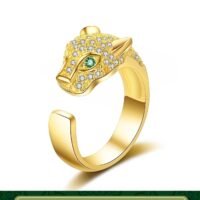 REOCLE Women's Panther Ring Leopard Design Ring Gifts for Mom Wife Girlfriend Her on Anniversary Valentines Day Mothers Day Birthday Gifts