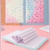 ZCM-HAPPY 2 Pieces Cute Plush Notebook Girls Dream Gift Notepad Journal Notebook Diary Writing Pads Notebooks Pack Writing Pads and Diaries Notepads Diary Writing Pad Notepad Journal Journal Notebook Pack Cute Notepad for Kids