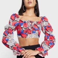 Ginger Printed Puff Sleeve Top