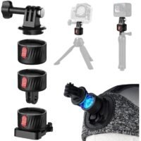 SYOSI Magnetic Quick Release Adapter for Gopro, 4 in 1 Tripod Mount Accessories, for Bike/Helmet/Clamp Clip Mount/Suction Cup Fit for GoPro Hero 12 11 10 9 8 7 6 5, Black insta360 DJI Action Camera
