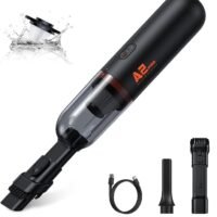 Baseus Handheld Vacuum Cleaner, Car Vacuum Cordless Rechargeable with Ultra Low Noise and 3H Type-C Fast Charging, Mini Portable Hand Held Vacuum Small Dust Buster for Dog/Cat Hair, Keyboard, Car and (Black)