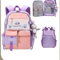 Kids Backpack Little Girls Cute Personalized Book Bags for Elementary School Lightweight Resistant Big Travel Daypack with Free Pen Case and Stick Badge