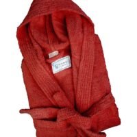 Home Essentials Bliss Casa - Unisex Bathrobe - 100% Cotton Super Soft Highly Absorbent Bathrobes For Women & Men- Perfect for Everyday Use Unisex Adult Red Adult Size