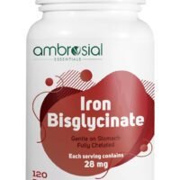 ambrosial Iron Bisglycinate 28mg Iron Supplement for Women and Men | Pack of 1- 120 Veg Tablets