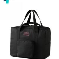 WAOKN Unisex Portable Foldable Backpack, Men's and Women's Large-capacity Outdoor Sports Bag Handbag Carry Bags, Portable Business Trip Trolley Bag Storage Bag Luggage Bag Travel Bag(Black)