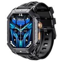 Cubot Rugged X1 Smart Watch 2.13-inch AMOLED Display Waterproof 100+ Sports Modes and Multi-Functions(Bluetooth Call/Heart Rate) 20-30 Days Battery Life iOS and Android App OS - Black