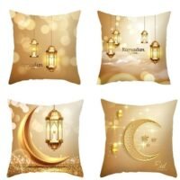 Arabest 4-Piece Ramadan Kareem Pillow Cover