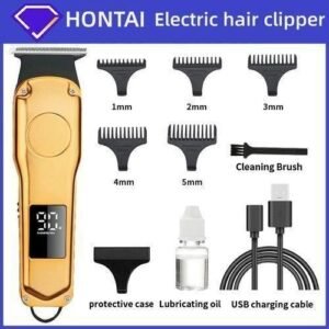 Electric Hair Clipper Set, Rechargeable Razors - Gold