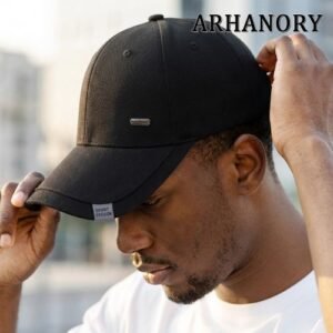 ARHANORY Men Cotton Baseball Cap Peaked Cap Women Adjustable Sun Hat Outdoor Sports Hats Solid Color Breathable Cap