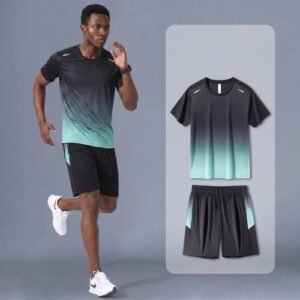 Men's Ice Silk Short-Sleeve and Shorts Quick-Dry Summer Sportswear Set