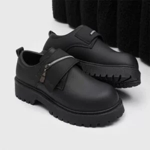 VANHUHU Men's Waterproof Flat Designer Footwear Breathable Casual Loafers Italian Shoes Black